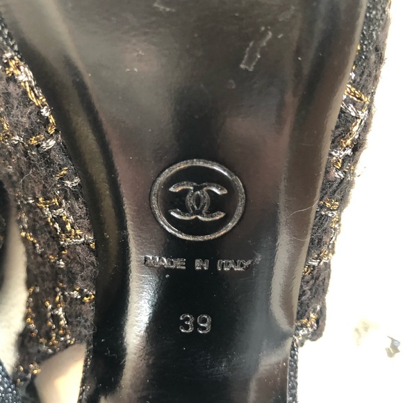 CHANEL Cap Toe Tweed Platform Slingback - Picture 11 of 13